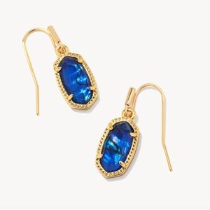 Kendra Scott Small Lee Gold Drop Earrings in Blue Lapis